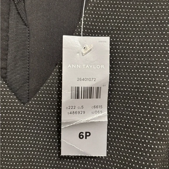 Ann Taylor Gray Dress V-Neck Cap Sleeve - Picture 4 of 4